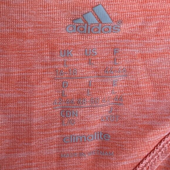 Adidas Womens Size Large Pullover Tank Top Shirt Racerback Cut Out Back Orange - Picture 4 of 6
